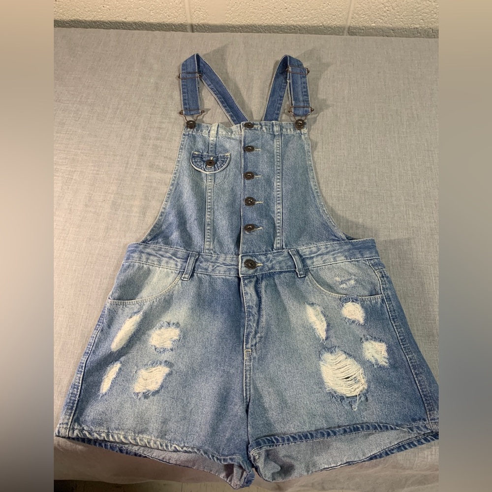 Short jeans overalls